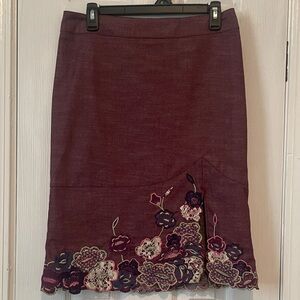Nanette Lepore Purple Floral Pencil Skirt